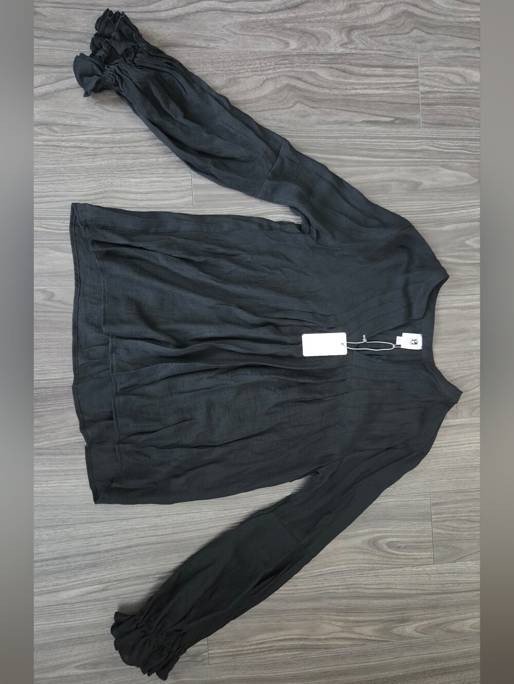 FLAWLESS Black Long Sleeve Peasant Tunic Top